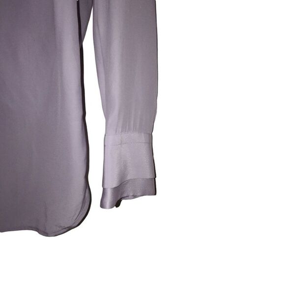 Rag‎ & Bone Victor Silk Wrap Blouse Lilac Size XS High Low Hemline - Picture 9 of 12